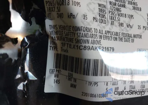 2010 Ford F-150 Xlt из США, поврежденный, VIN 1FTEX1C89AKE21679